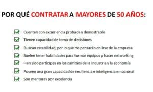 Contratar a personas mayores de 50 años