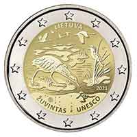 Moneda de Lituania año 2021
