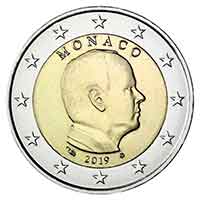 Moneda de Mónaco año 2019