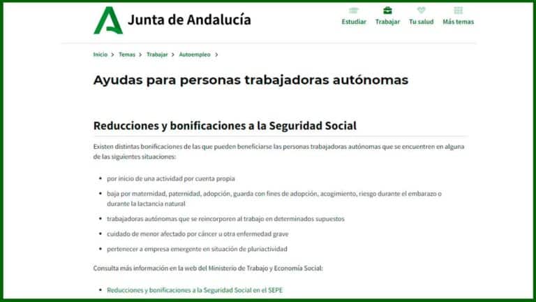 ayuda autónomos Junta Andalucía